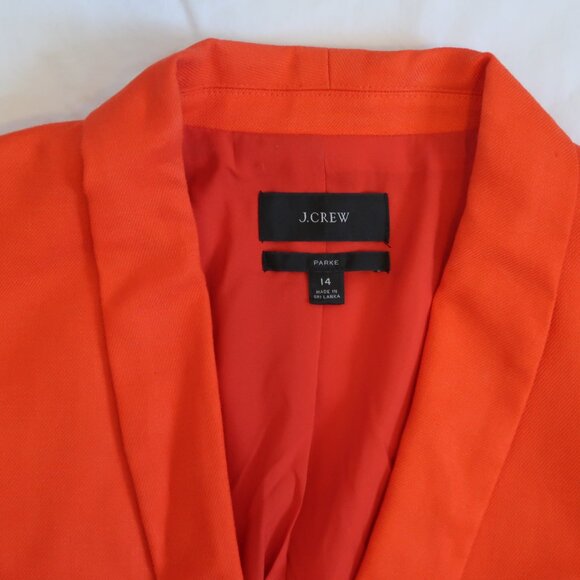 J. Crew Parke Linen Blend Single Button Blazer in Brilliant Red Size 14 - Picture 2 of 3